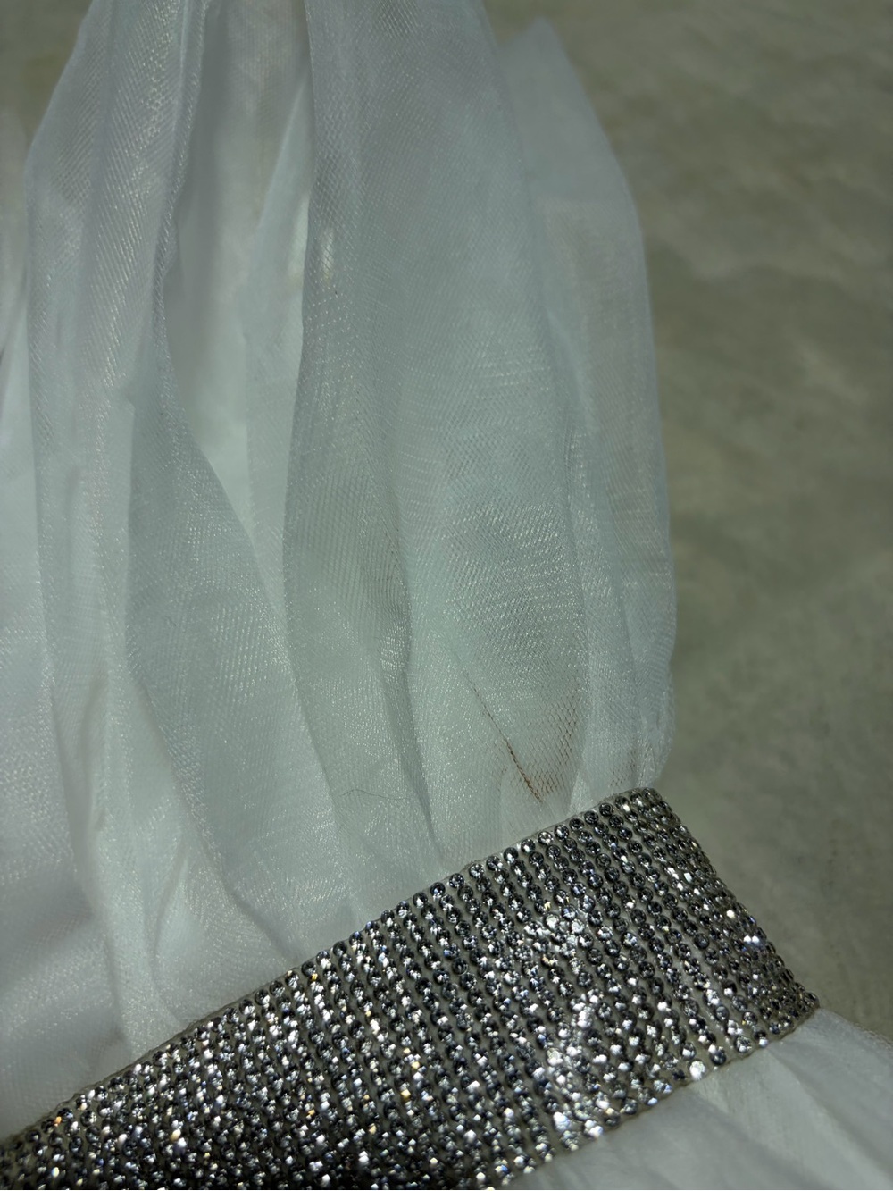 Altar’d state NWT White Tulle Party Dress with Rhinestone Waist small MSRP$90 - Picture 4 of 12